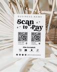 Retro Price List & Scan to Pay Sign Canva Template | Dani