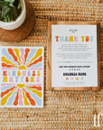 Retro Rainbow Sun Business Thank You Card Canva Template - Trendy Fox Studio