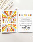 Retro Rainbow Sun Business Thank You Card Canva Template - Trendy Fox Studio