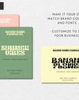 Retro Summer Bold Candle Label Canva Template - Trendy Fox Studio