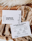 Rustic Botanical Candle Care Card with Icons and Business Thank You Canva Template | Landry - Trendy Fox Studio