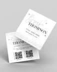 Square Business Card with QR Code Canva Template, Glitter Disco Theme - Trendy Fox Studio