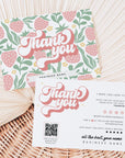 Strawberry Fruit Market Style Retro Business Thank You Card Canva Template - Trendy Fox Studio