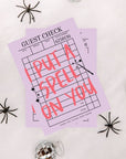 Trendy Guest Check Halloween Business Thank You Card Canva Template | I Put A Spell On You - Trendy Fox Studio