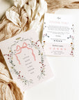 Wildflower Rococo Coquette Business Thank You Card Canva Template - Trendy Fox Studio