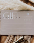 Boho Beige Gift Certificate Canva Template - Trendy Fox Studio