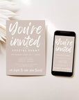 Boho Business Invitation Canva Template | Loxli - Trendy Fox Studio