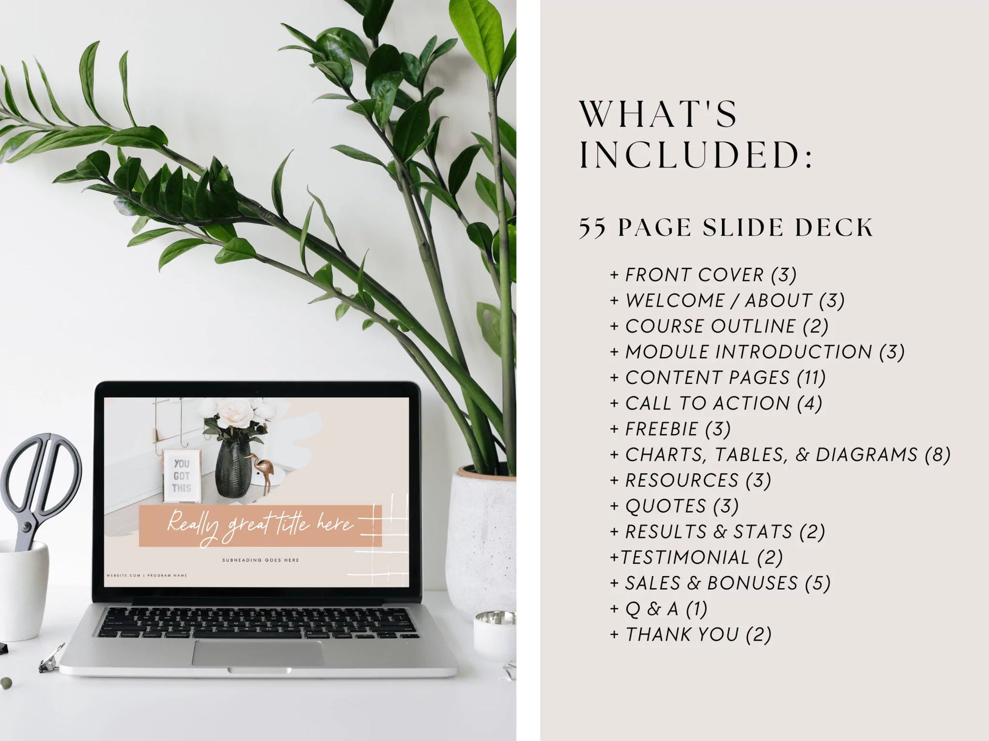 Boho Course Creator Presentation or Masterclass Slide Deck Canva Template - Trendy Fox Studio