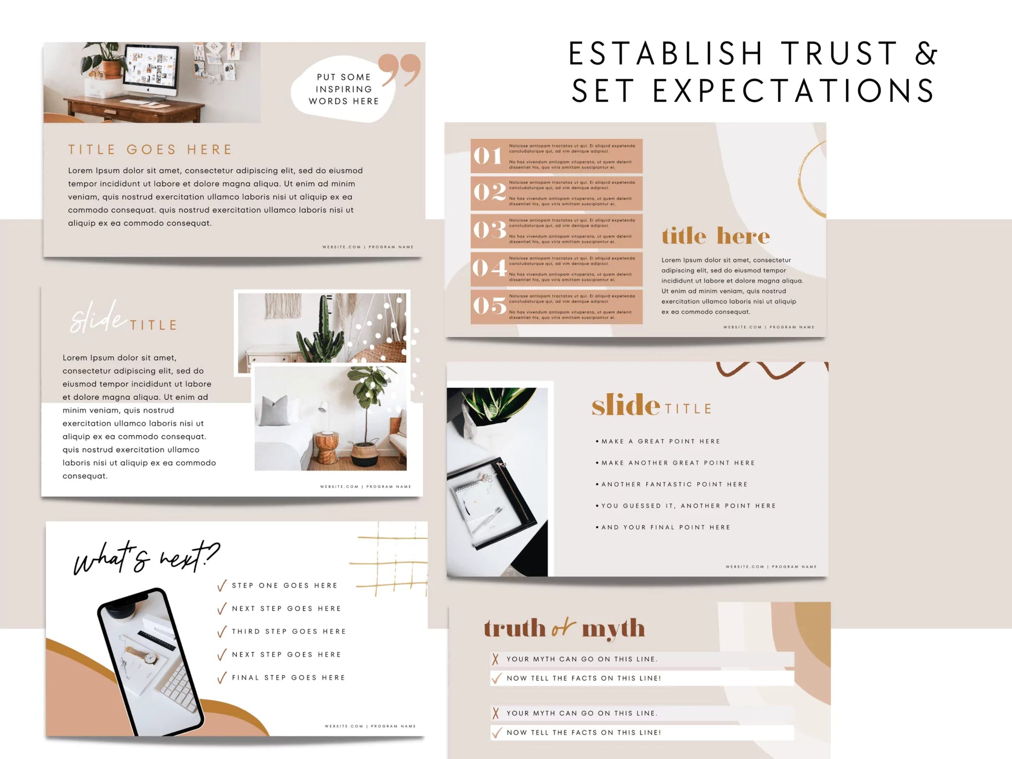 Boho Course Creator Presentation or Masterclass Slide Deck Canva Template - Trendy Fox Studio