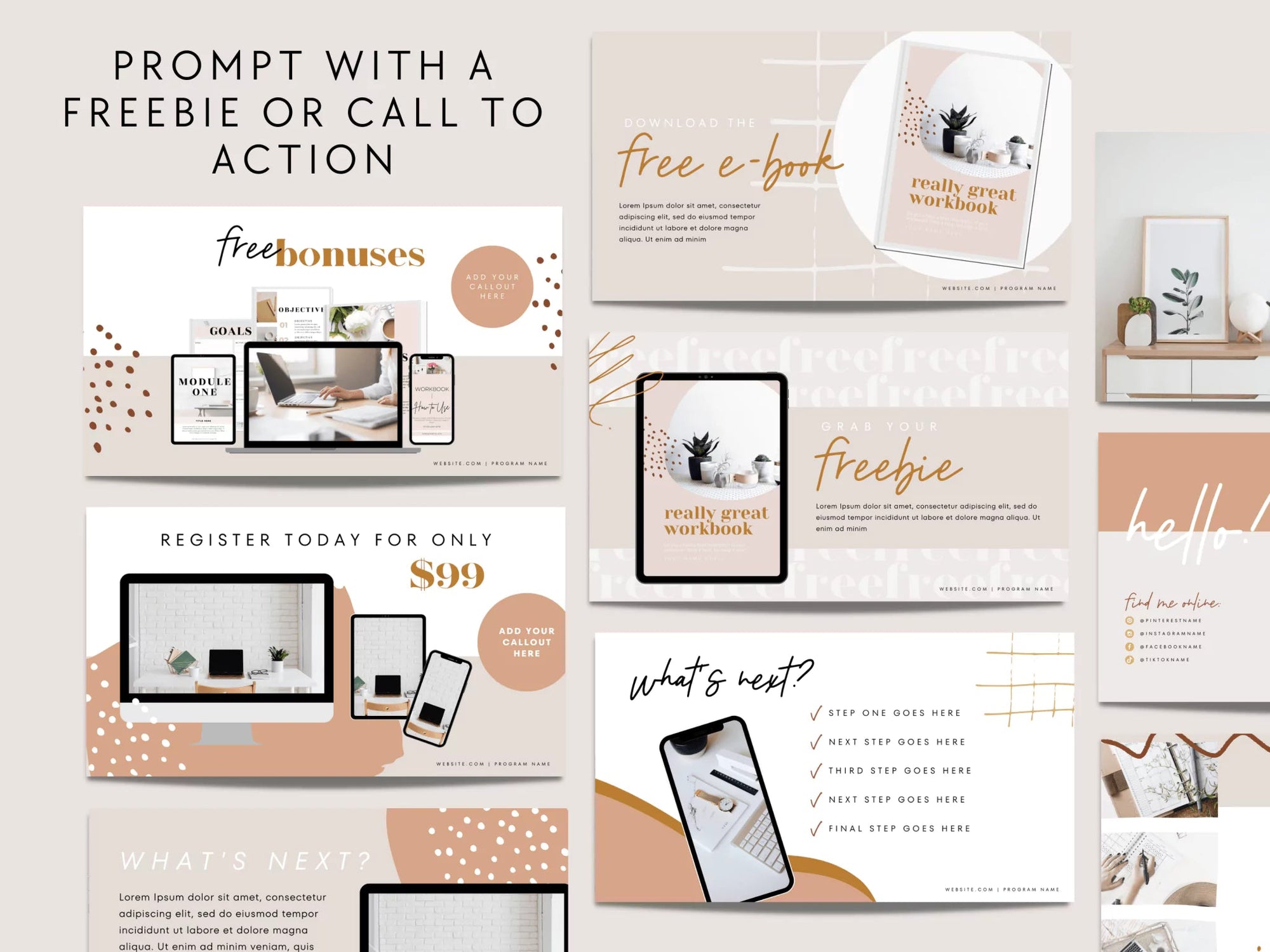 Boho Course Creator Presentation or Masterclass Slide Deck Canva Template - Trendy Fox Studio