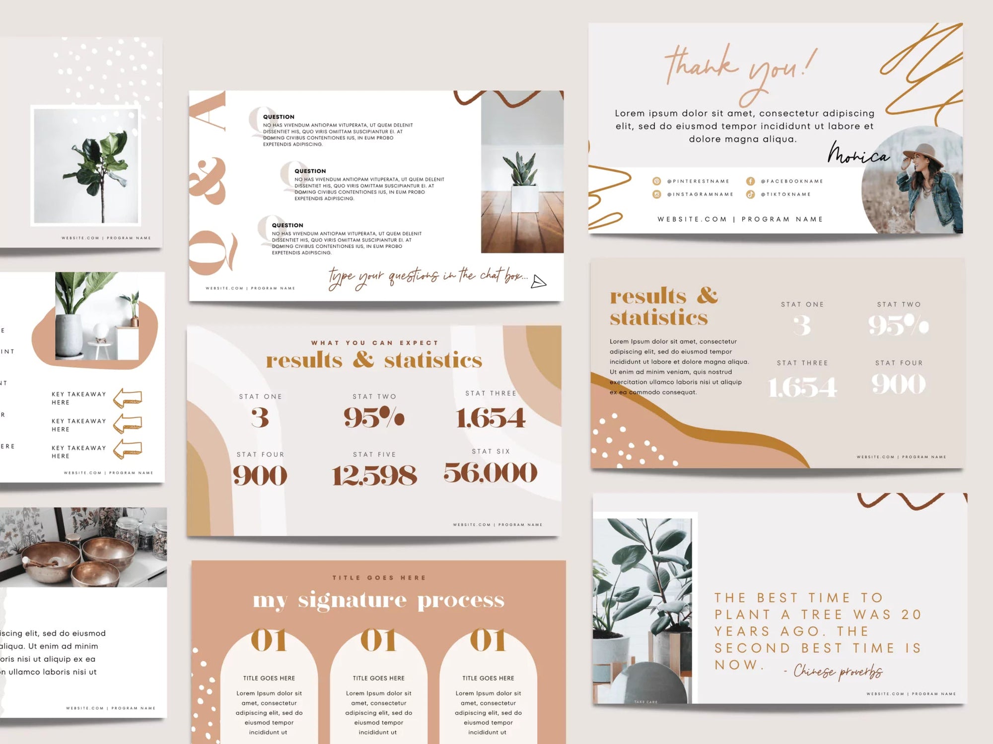 Boho Course Creator Presentation or Masterclass Slide Deck Canva Template - Trendy Fox Studio