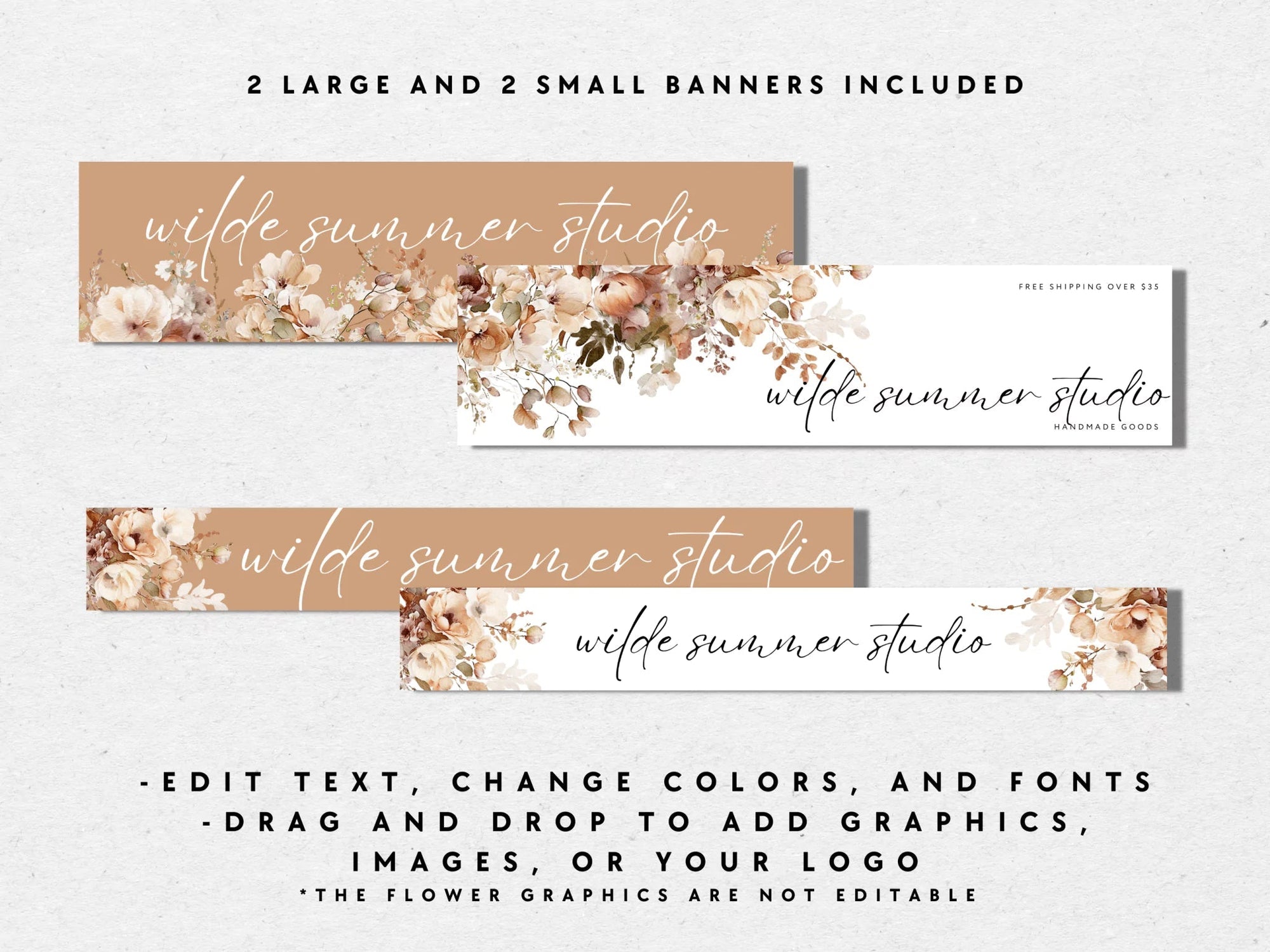 Boho Etsy Shop Kit Canva Template | Etsy Banner, Listing Photos, Icon | Clove - Trendy Fox Studio