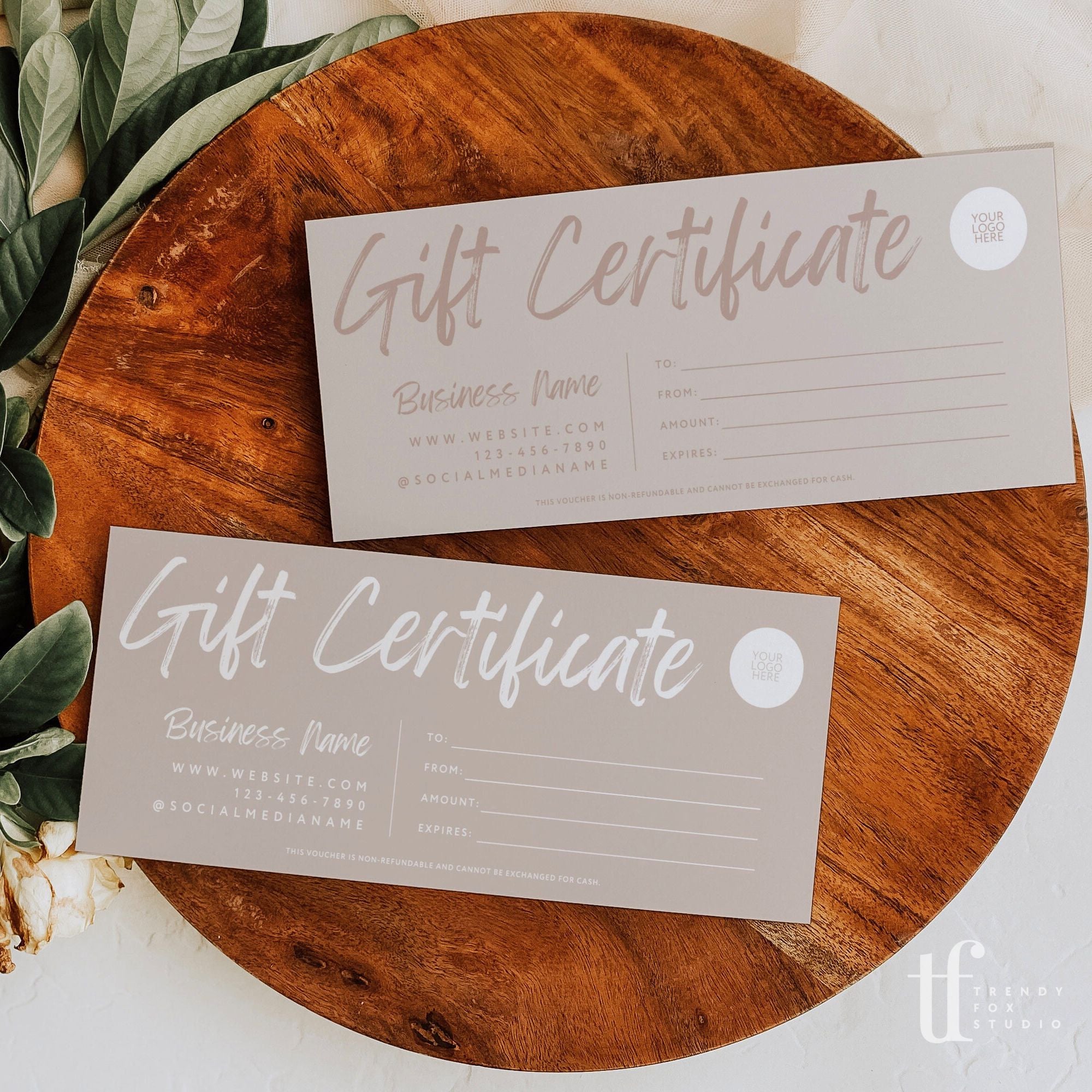 Boho Gift Certificate Canva Template | Loxli - Trendy Fox Studio