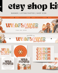 Boho Groovy 70s Etsy Shop Kit Canva Template | Etsy Banner, Listing Photos, Icon | Sol - Trendy Fox Studio