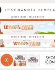 Boho Groovy 70s Etsy Shop Kit Canva Template | Etsy Banner, Listing Photos, Icon | Sol - Trendy Fox Studio