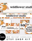 Boho Groovy Etsy Shop Kit Canva Template | Etsy Banner, Listing Photos, Icon | Dani - Trendy Fox Studio