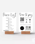 Boho Price List & Scan to Pay Sign Canva Template | Gwen - Trendy Fox Studio