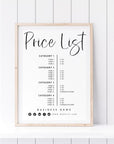 Boho Price List & Scan to Pay Sign Canva Template | Gwen - Trendy Fox Studio