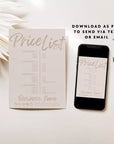 Boho Price List & Scan to Pay Sign Canva Template | Loxli - Trendy Fox Studio