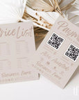 Boho Price List & Scan to Pay Sign Canva Template | Loxli - Trendy Fox Studio
