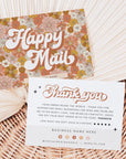 Boho Retro Groovy Business Thank You Card Canva Template - Trendy Fox Studio