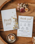 Boho Wildflower Candle Care Card with Icons and Business Thank You Canva Template - Trendy Fox Studio