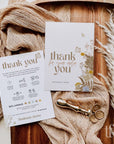 Boho Wildflower Candle Care Card with Icons and Business Thank You Canva Template - Trendy Fox Studio