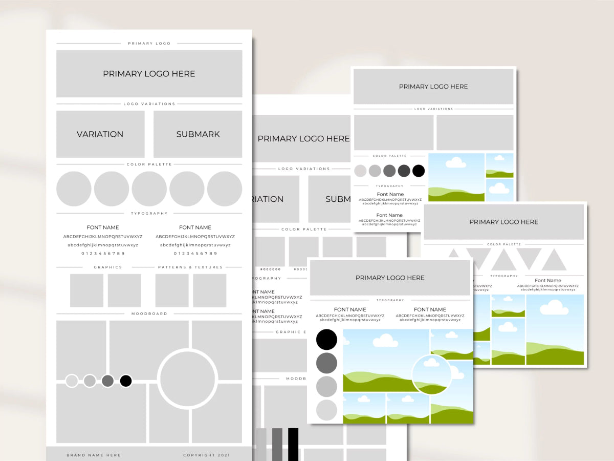 Brand and Mood Board Style Guide Canva Template - Trendy Fox Studio