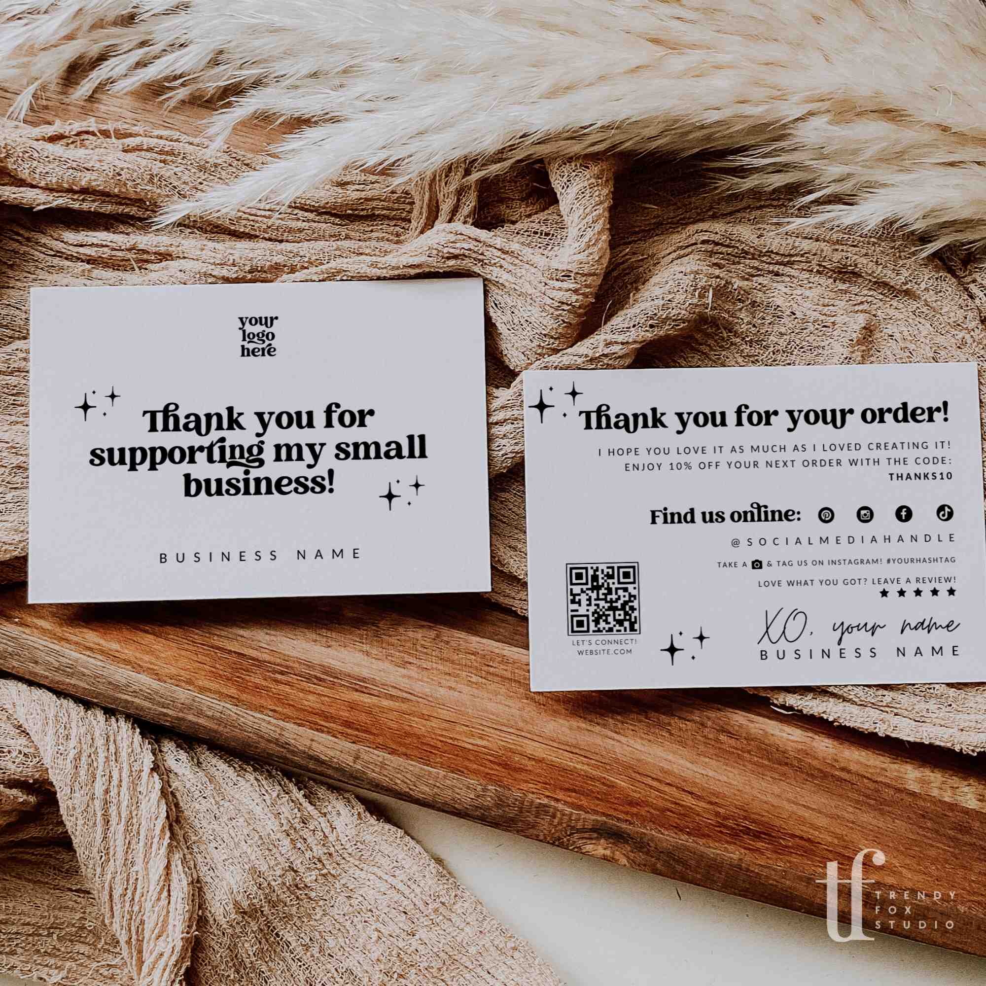 Business Thank You Card Canva Template | Dani - Trendy Fox Studio