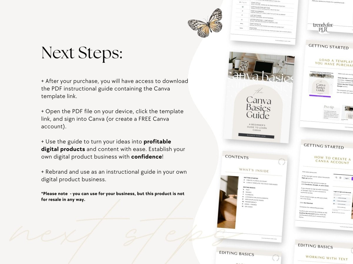 Canva Basics Quick Start Guide, Done-For-You Canva Manual | Canva Template - Trendy Fox Studio