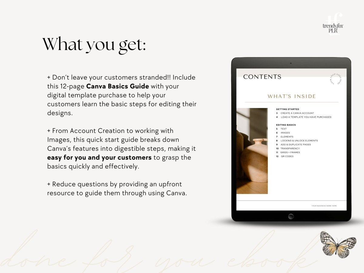 Canva Basics Quick Start Guide, Done-For-You Canva Manual | Canva Template - Trendy Fox Studio
