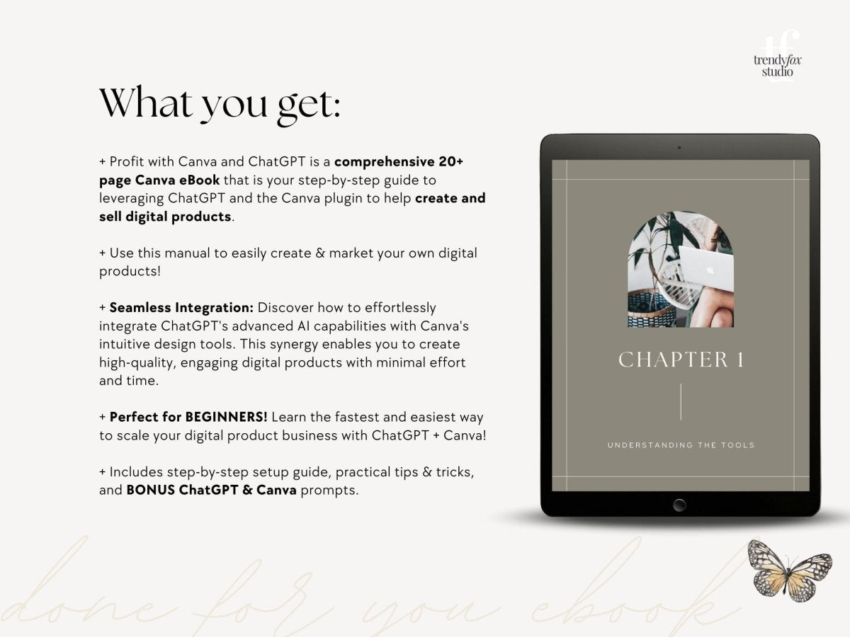 ChatGPT & Canva Guide to Passive Income - Trendy Fox Studio