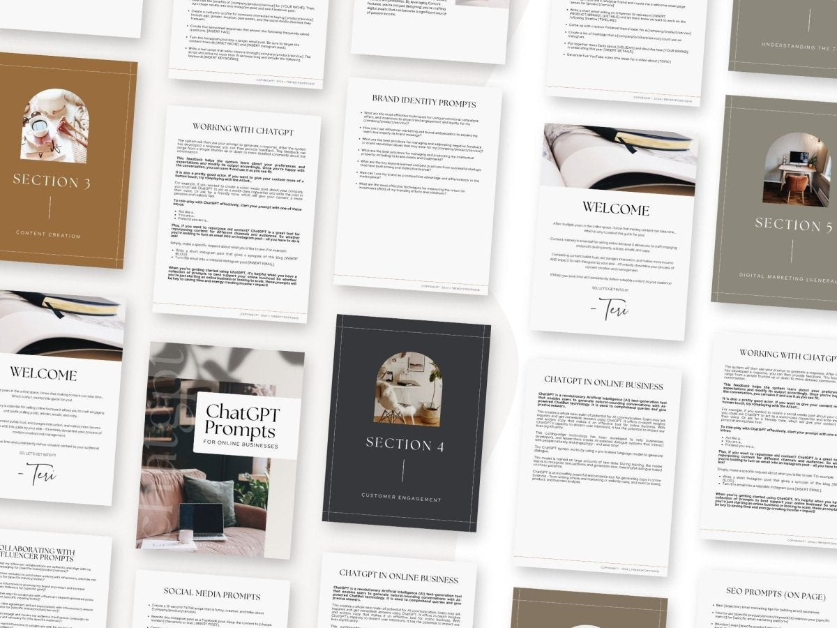 ChatGPT Prompts Manual for Online Businesses - Trendy Fox Studio