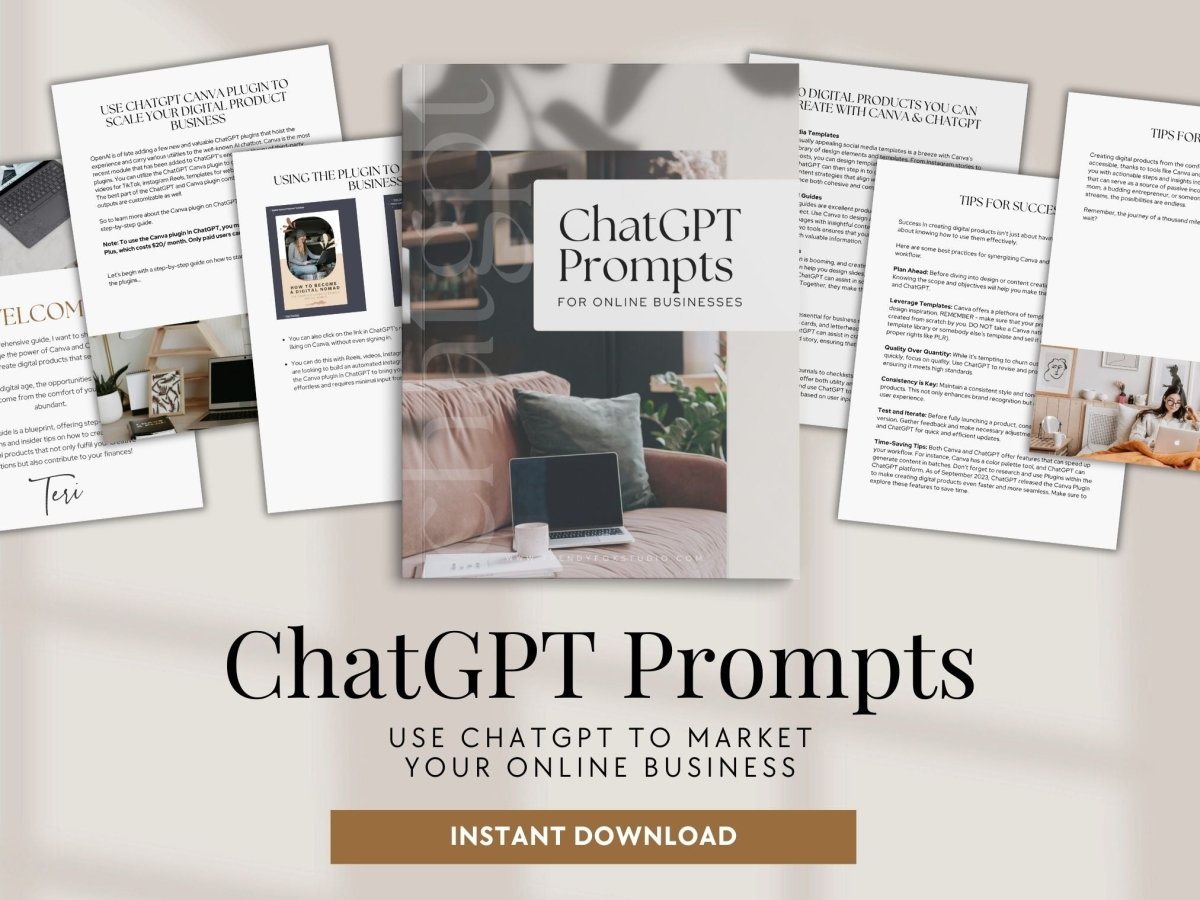 ChatGPT Prompts Manual for Online Businesses - Trendy Fox Studio