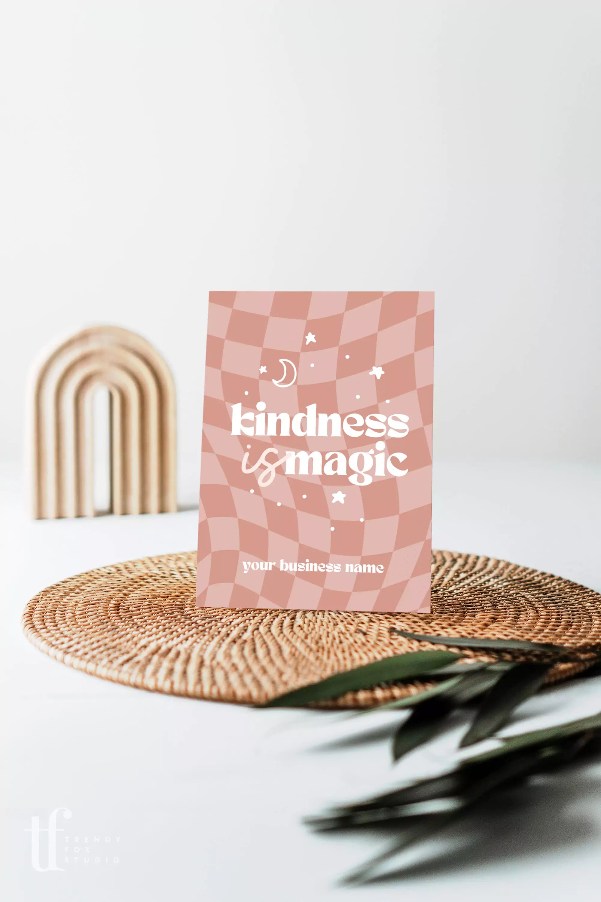 Checkered Retro You Are Magic Business Thank You Card Canva Template - Trendy Fox Studio