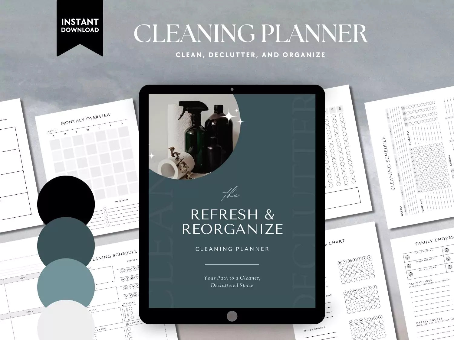 Cleaning & Decluttering Planner - Trendy Fox Studio