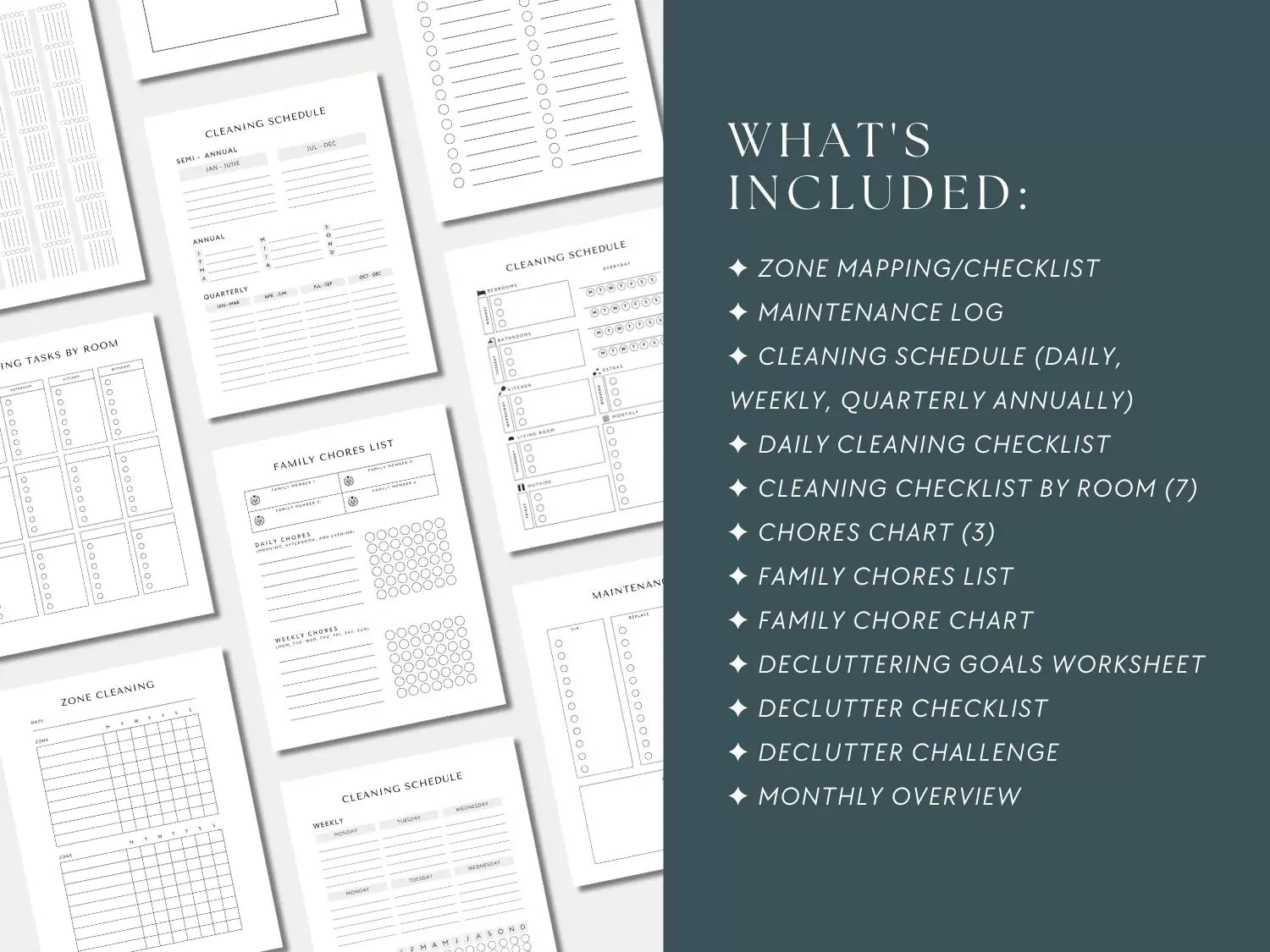 Cleaning & Decluttering Planner - Trendy Fox Studio
