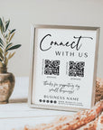 Connect With Us QR Code Social Media Sign Canva Template | Vera - Trendy Fox Studio