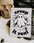 Creep It Real Ghost Halloween Business Thank You Card Canva Template - Trendy Fox Studio