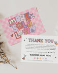 Cute Pastel Pink Checkered Business Thank You Card Canva Template - Trendy Fox Studio