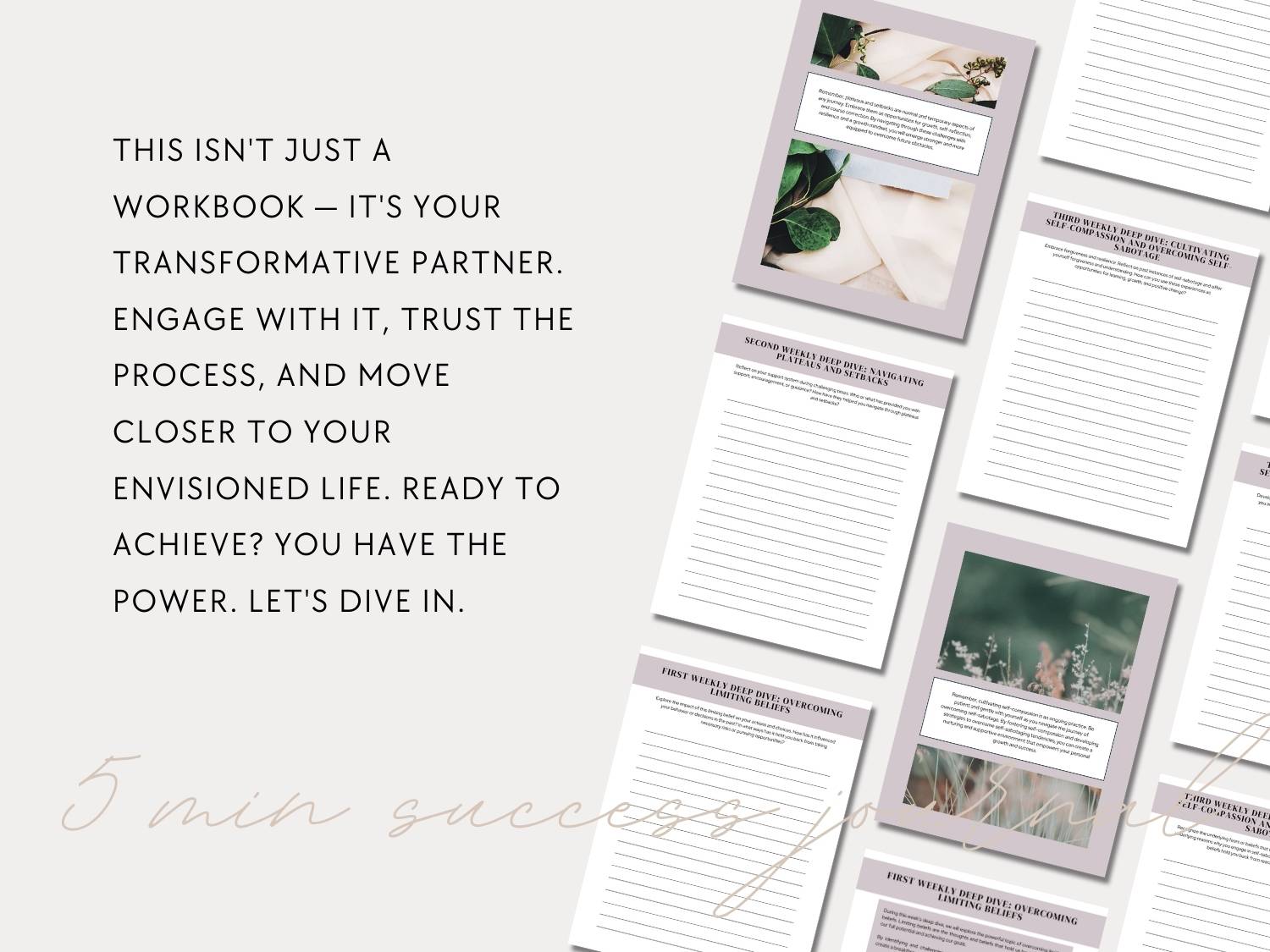 Digital Goal Workbook, Motivational Planner, Journal Prompts for Goal Getters - Trendy Fox Studio