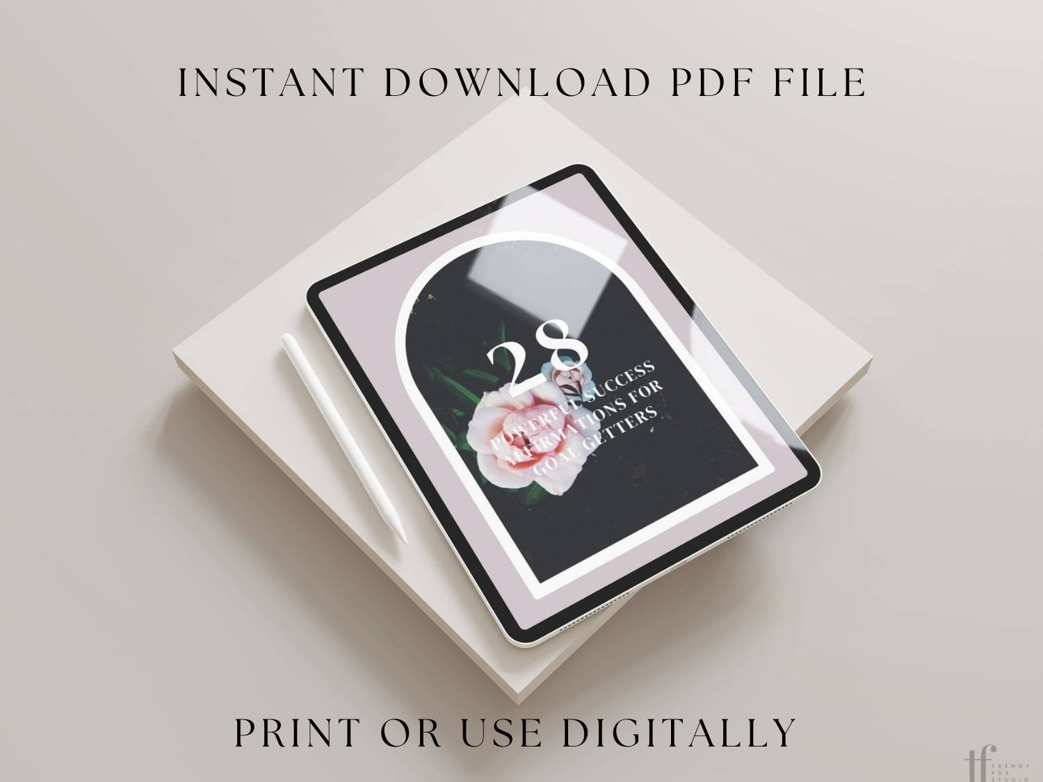 Digital Goal Workbook, Motivational Planner, Journal Prompts for Goal Getters - Trendy Fox Studio