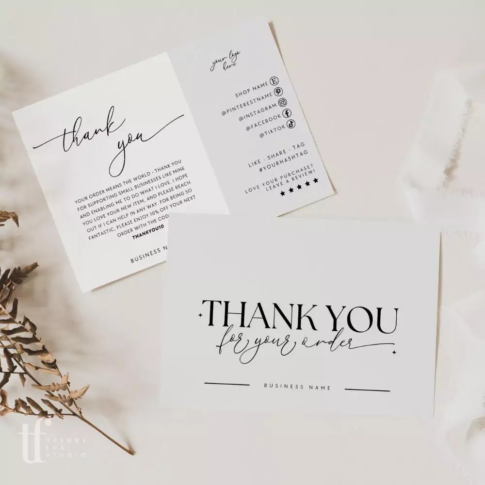 Elegant Minimal Business Thank You Card Canva Template | Cinna - Trendy ...
