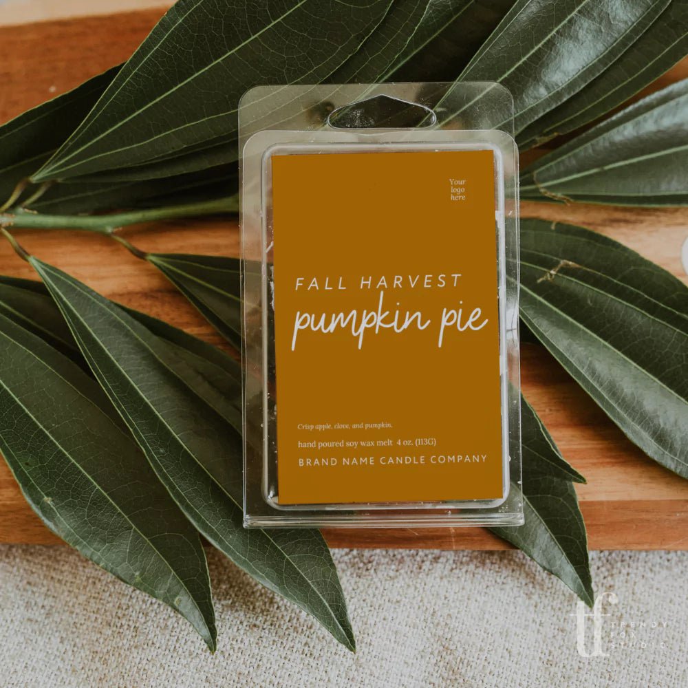 Fall Autumn Halloween Wax Melt Label Canva Template - Trendy Fox Studio