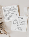 Flower Care Instructions Card Canva Template | Shiloh - Trendy Fox Studio
