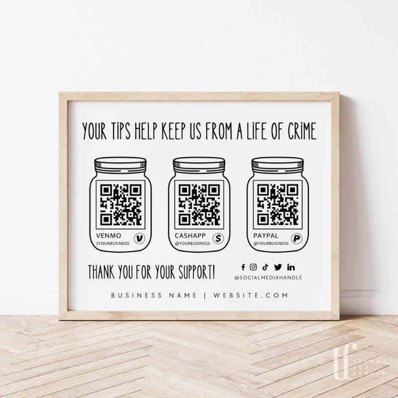 funny-virtual-tip-jar-sign-canva-template-trendy-fox-studio for Free Printable Tip Jar Signs Funny Virtual Tip Jar Sign Canva Template - Trendy Fox Studio for Free Printable Tip Jar Signs