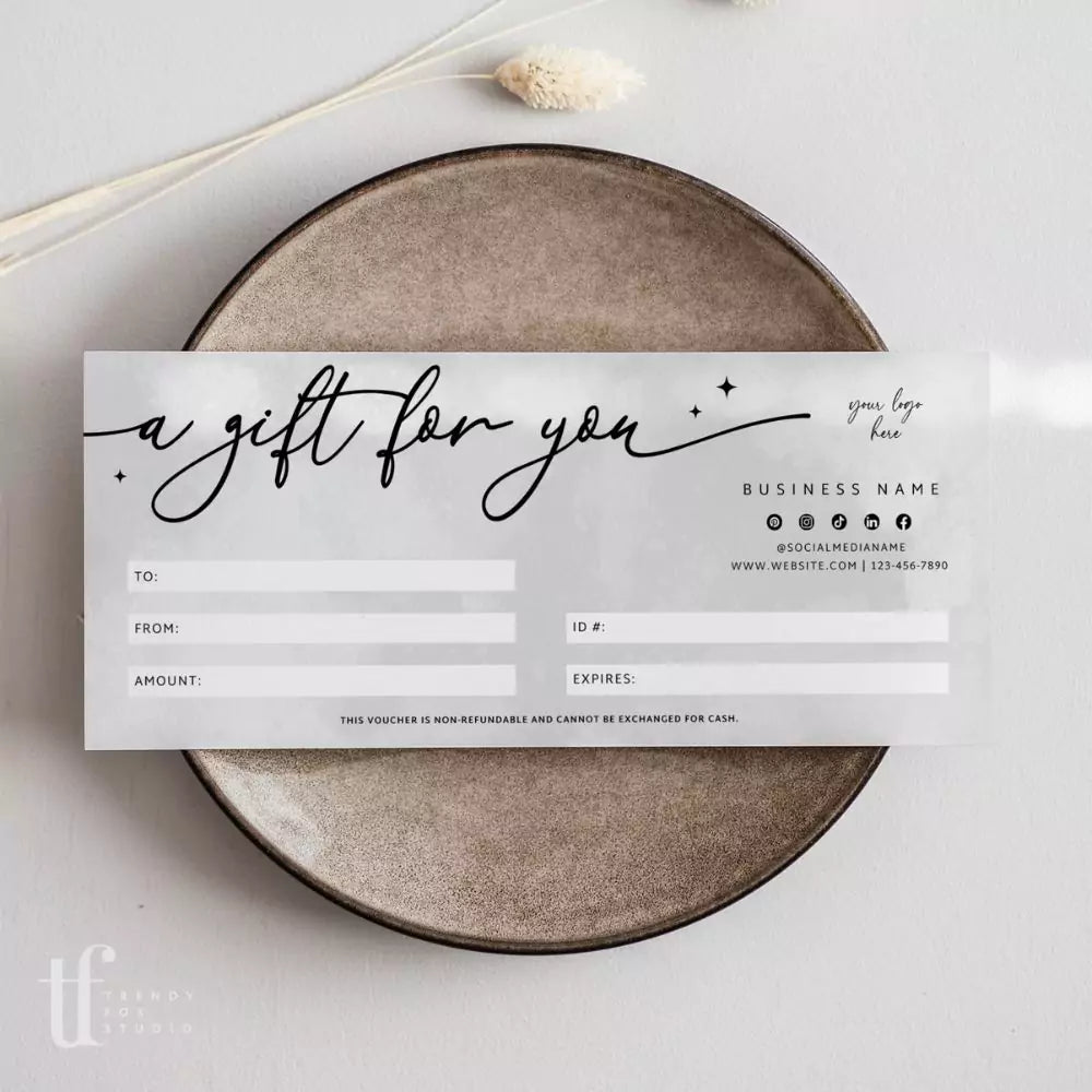Gift Certificate Canva Template | Cinna - Trendy Fox Studio