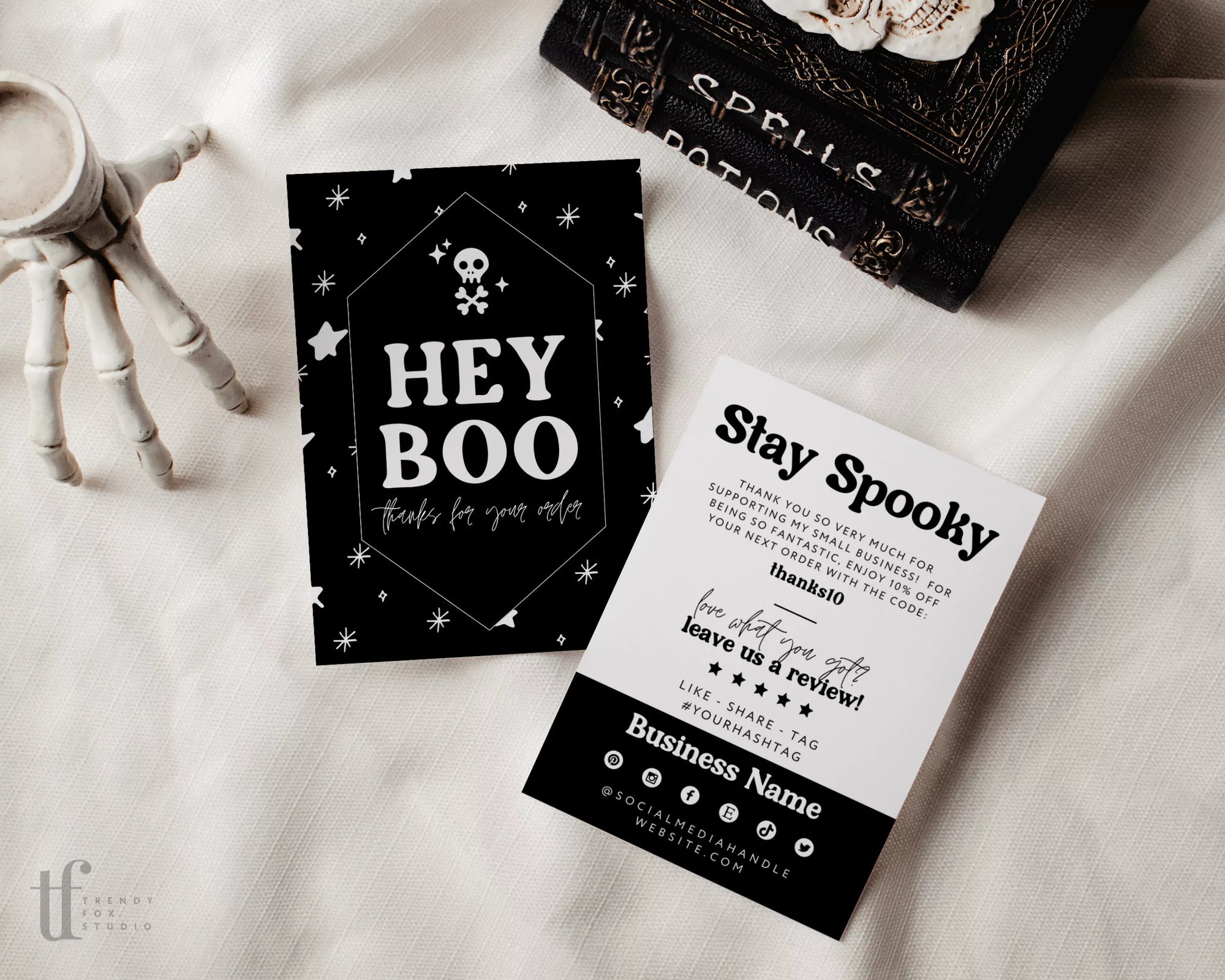 Gothic Halloween Business Thank You Card Canva Template - Trendy Fox Studio