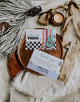 Groovy Retro Christmas Business Thank You Card Canva Template | Seasonal Xmas Checkered Thank You - Trendy Fox Studio