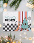 Groovy Retro Christmas Business Thank You Card Canva Template | Seasonal Xmas Checkered Thank You - Trendy Fox Studio